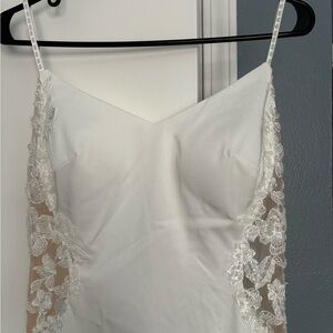 Elegant White Dress with Lace Accents